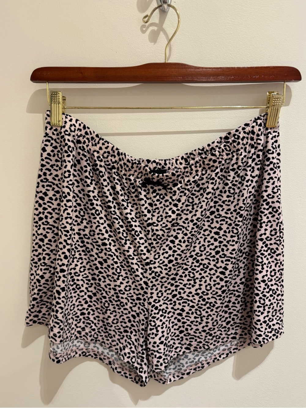 Tahari Pink and Black Leopard Print Sleep Shorts